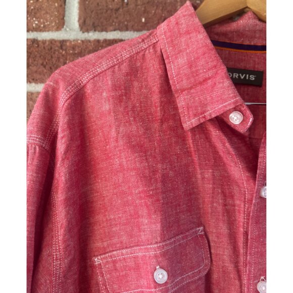Orvis Red Hemp Cotton Button Shirt XL - Picture 10 of 11